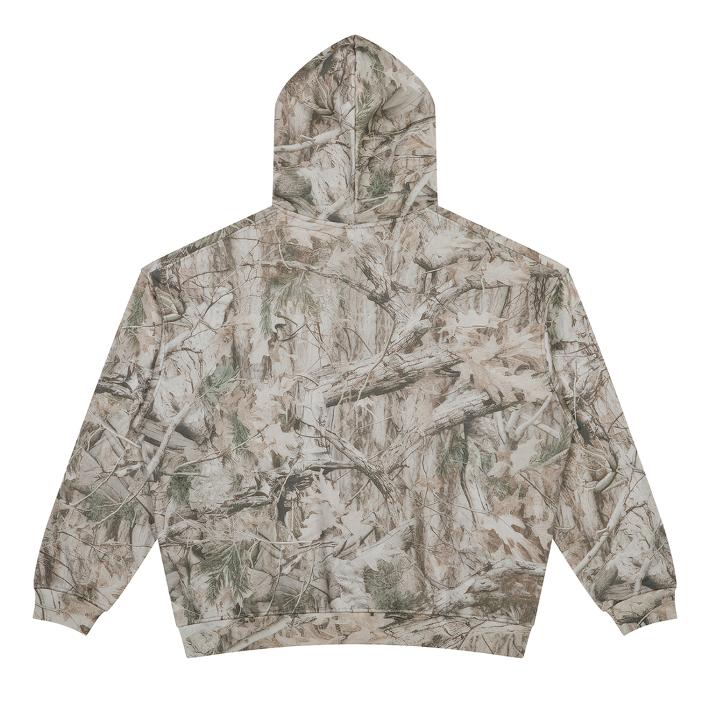Oversized Tree Camo Fleece Hoodie