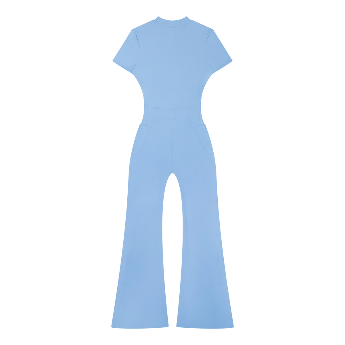 Sculpted Flare Quarter-Zip Jumpsuit