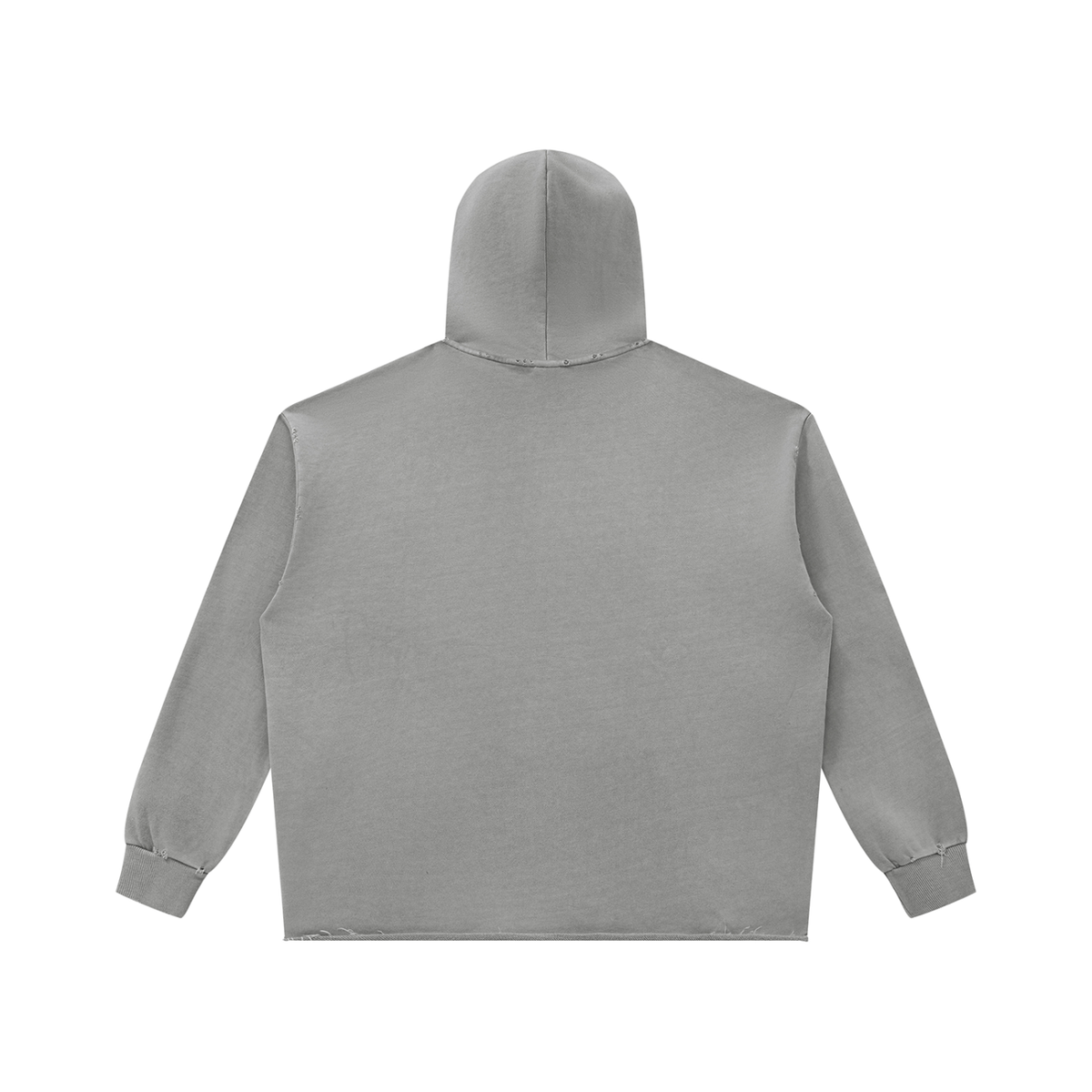 Vintage-Washed Raw-Edge Hoodie