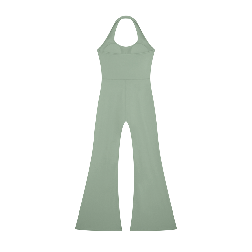 Sleek Halter Flare Jumpsuit