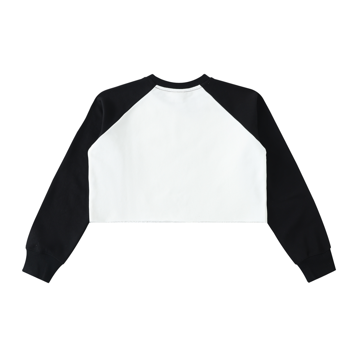 Colorblock Raw-Edge Crop Sweatshirt