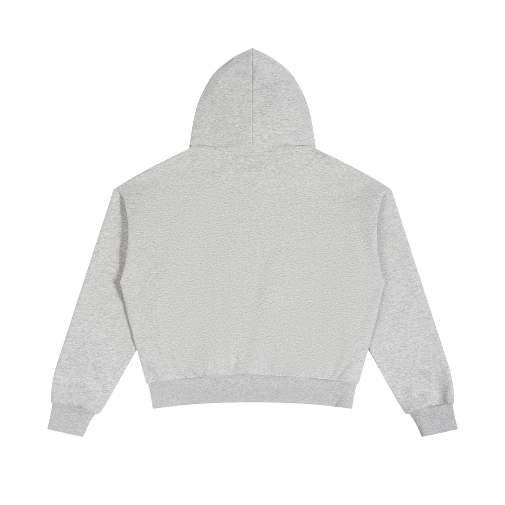 Unisex Boxy Piped Fleece Zip-Up Hoodie