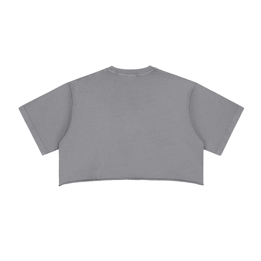 Snow Washed Raw-Edge Crop Tee