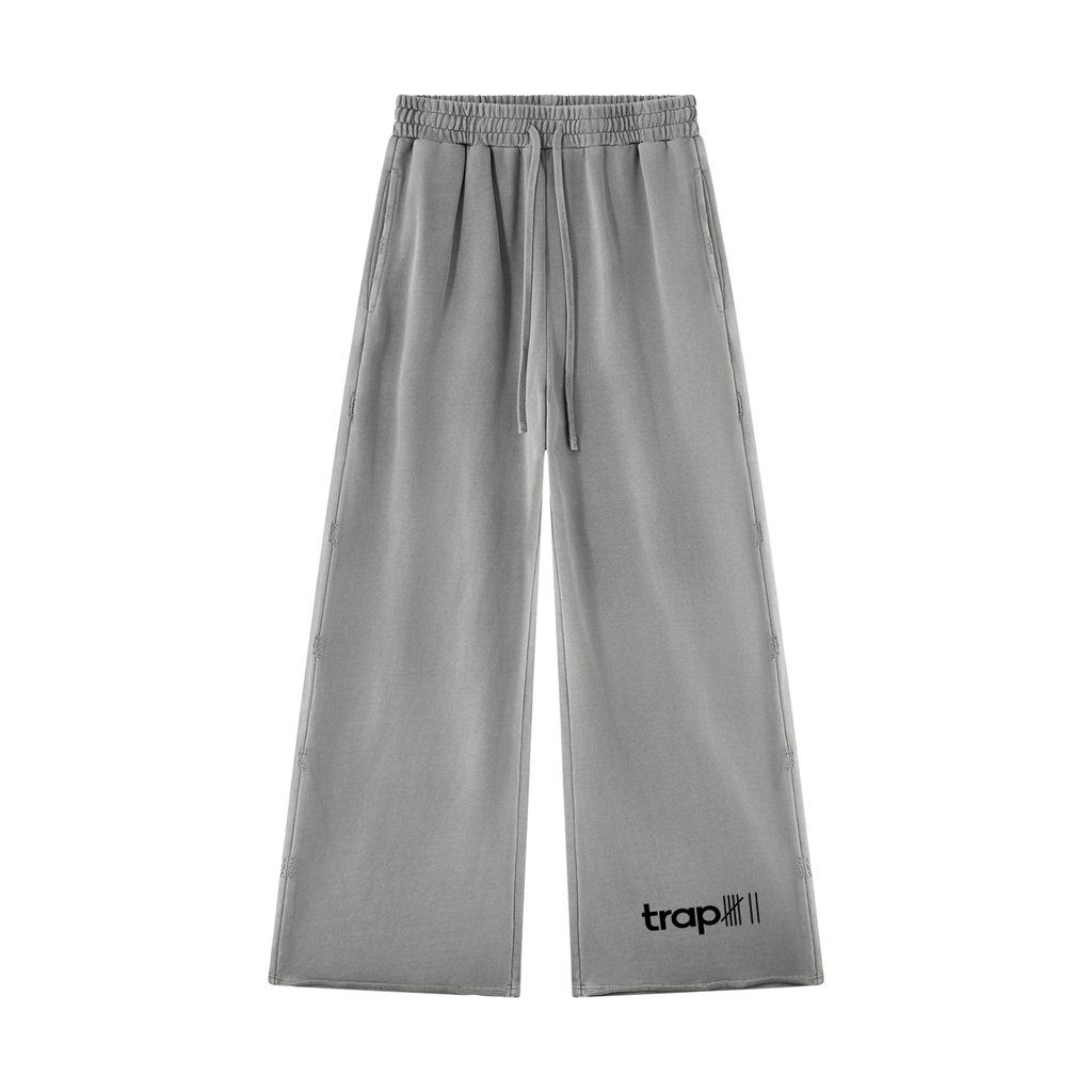 Vintage-Washed Raw-Edge Sweatpants
