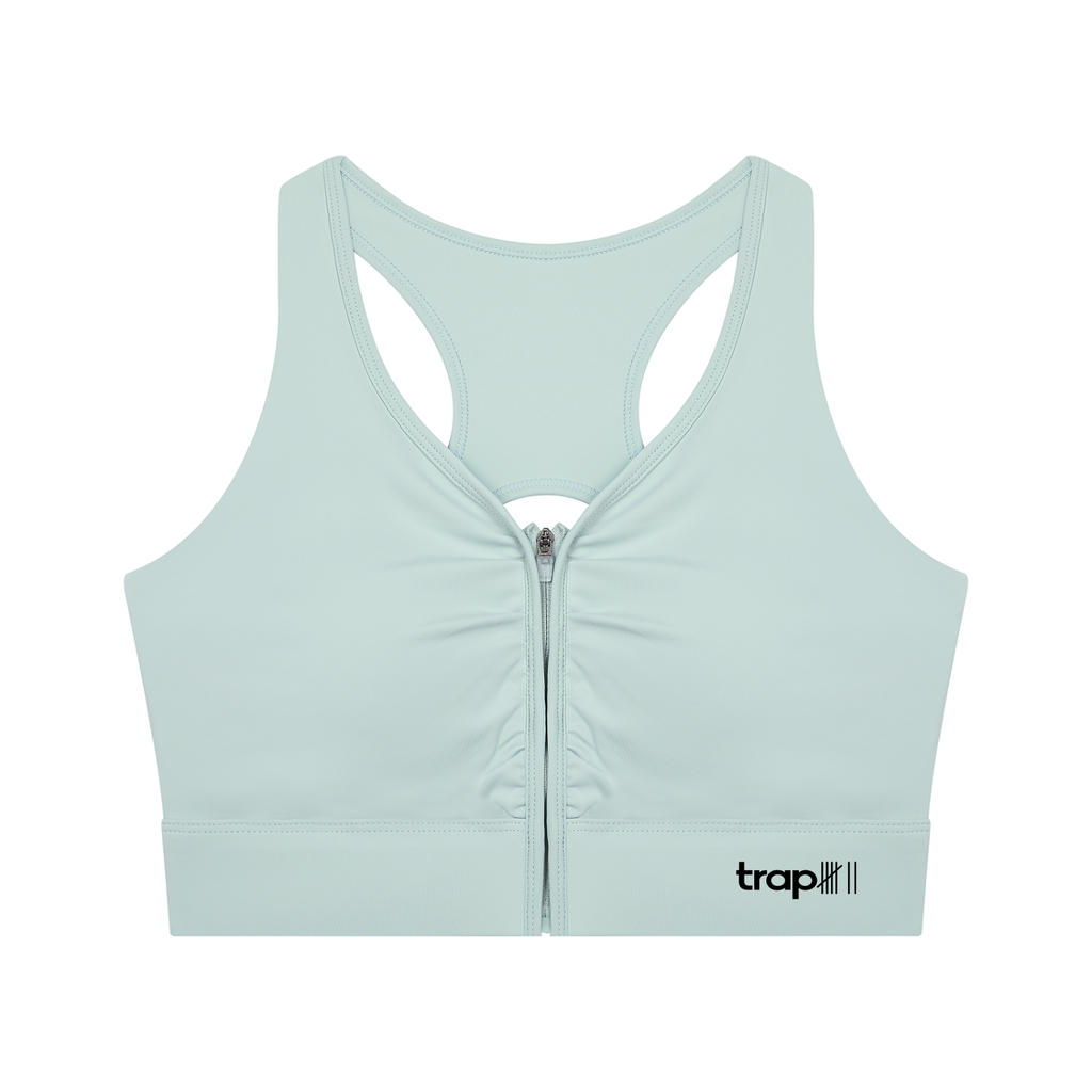Cropped Zip-Front Performance Bra