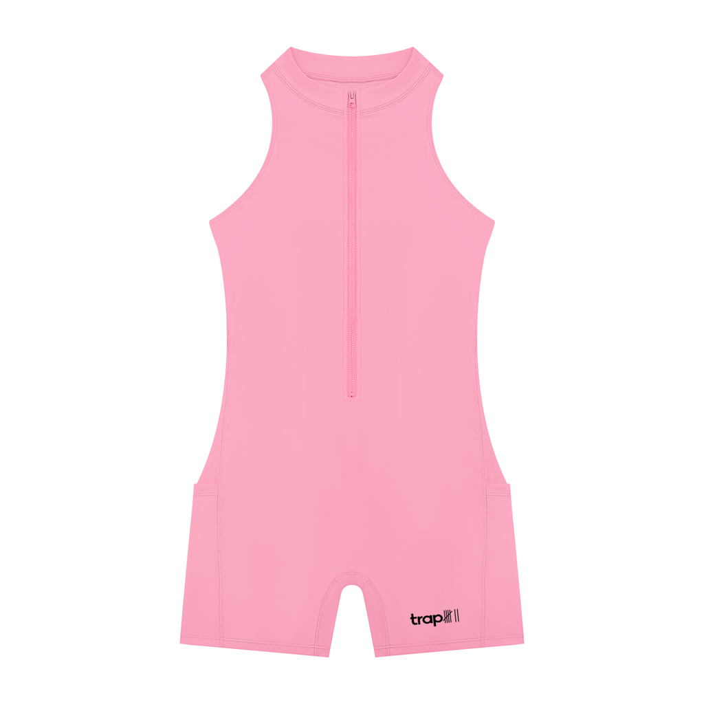 Sleek Quarter-Zip Yoga Romper