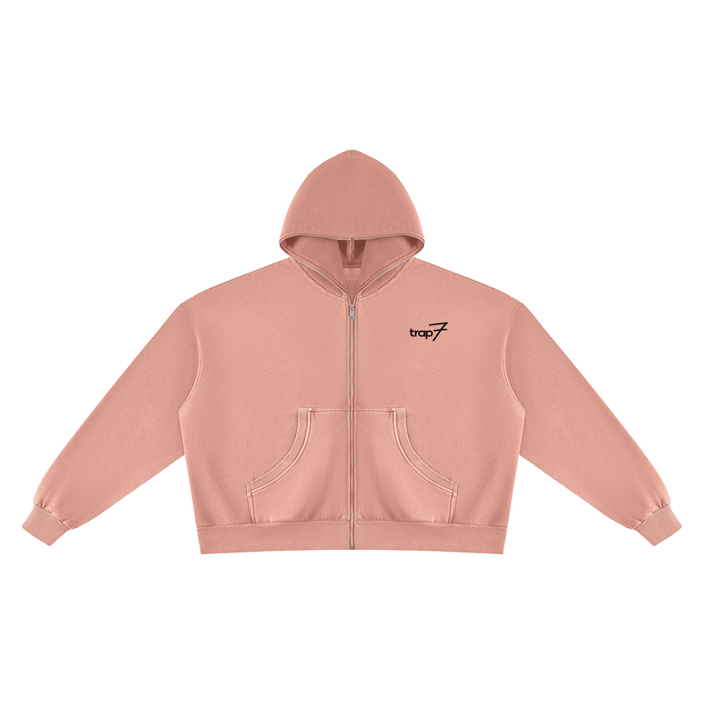 Vintage-Washed Boxy Fleece Hoodie