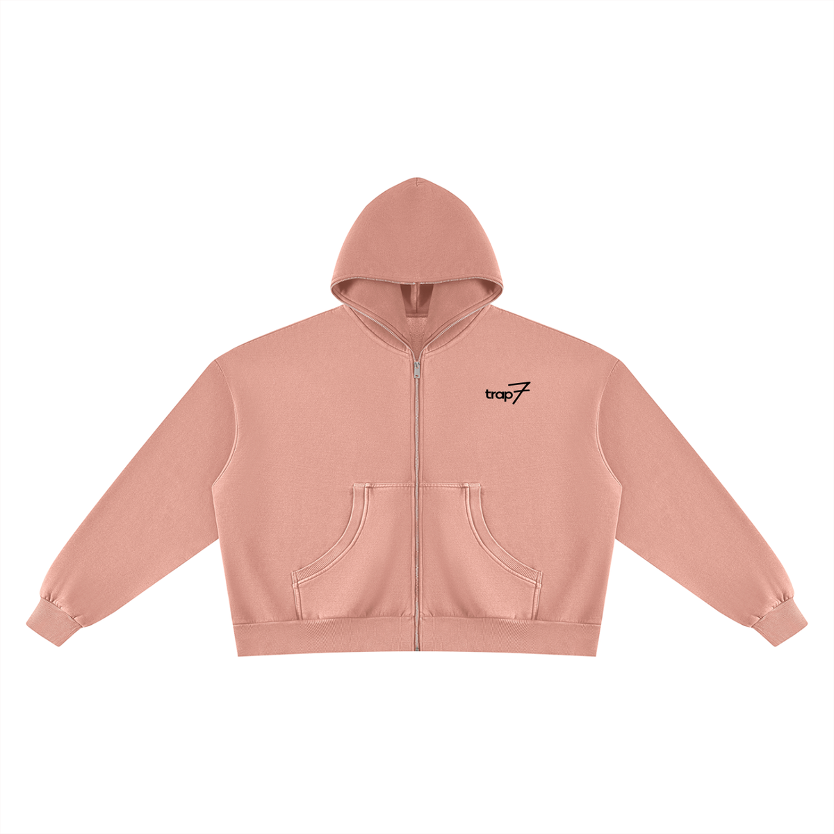 Vintage-Washed Boxy Fleece Hoodie