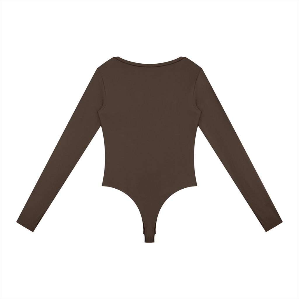 Sleek Long-Sleeve Yoga Bodysuit