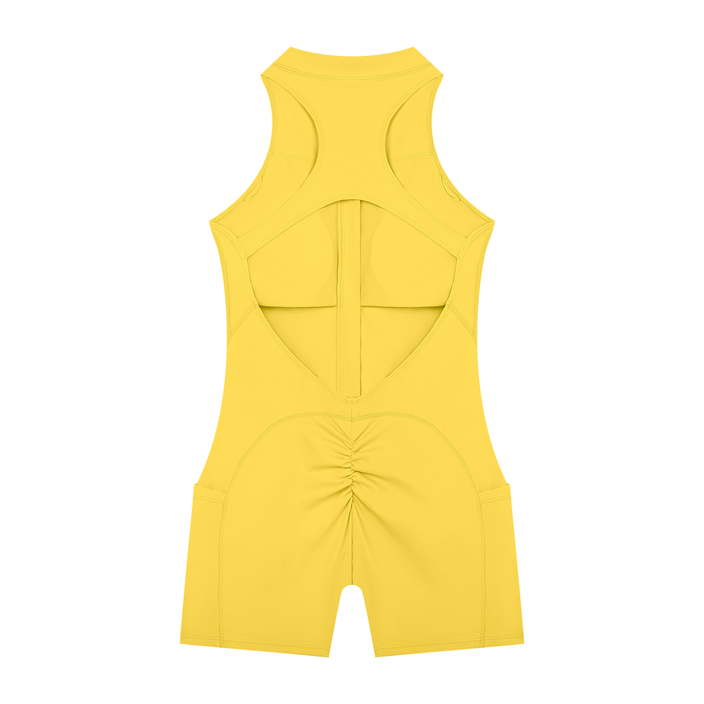 Sleek Quarter-Zip Yoga Romper