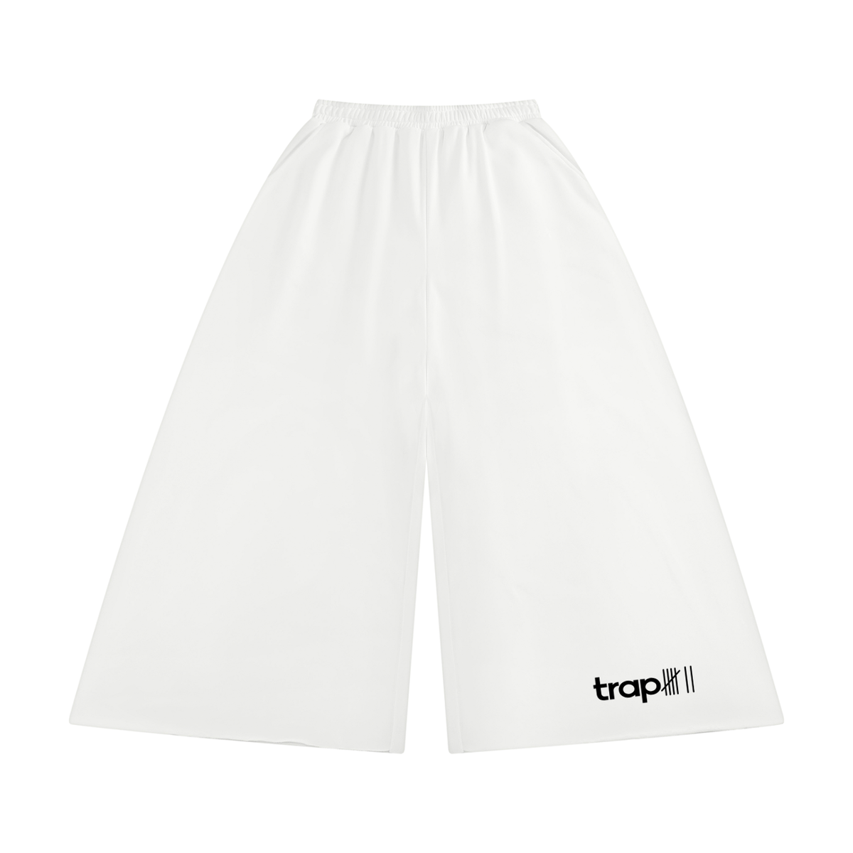 Relaxed Raw-Edge Wide-Leg Sweatpants