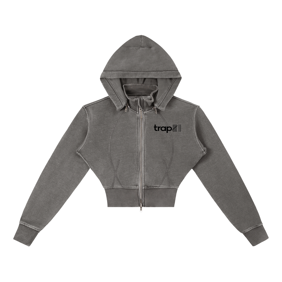 Vintage Wash Cropped Fleece Hoodie