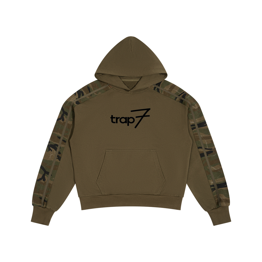Unisex Camo-Panel Boxy Hoodie