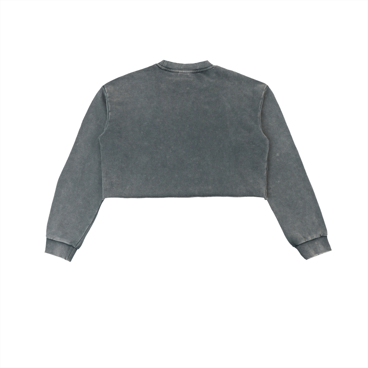 Snow Washed Raw-Edge Crop Sweatshirt
