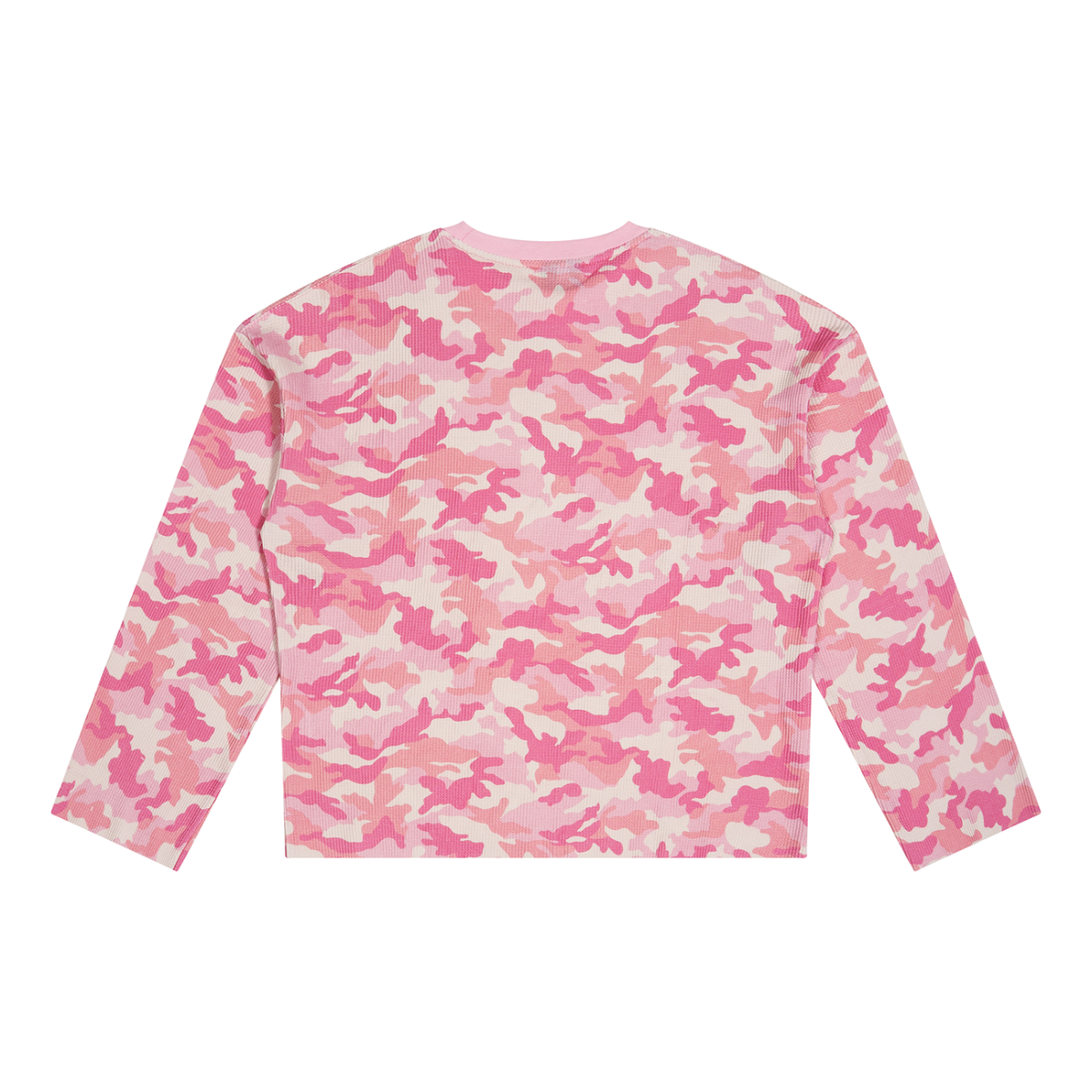 Unisex Camo Waffle Raw-Edge Tee
