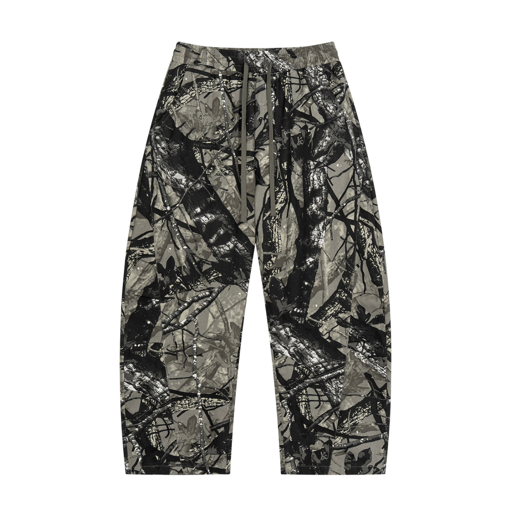 Unisex Camo Barrel-Leg Pants