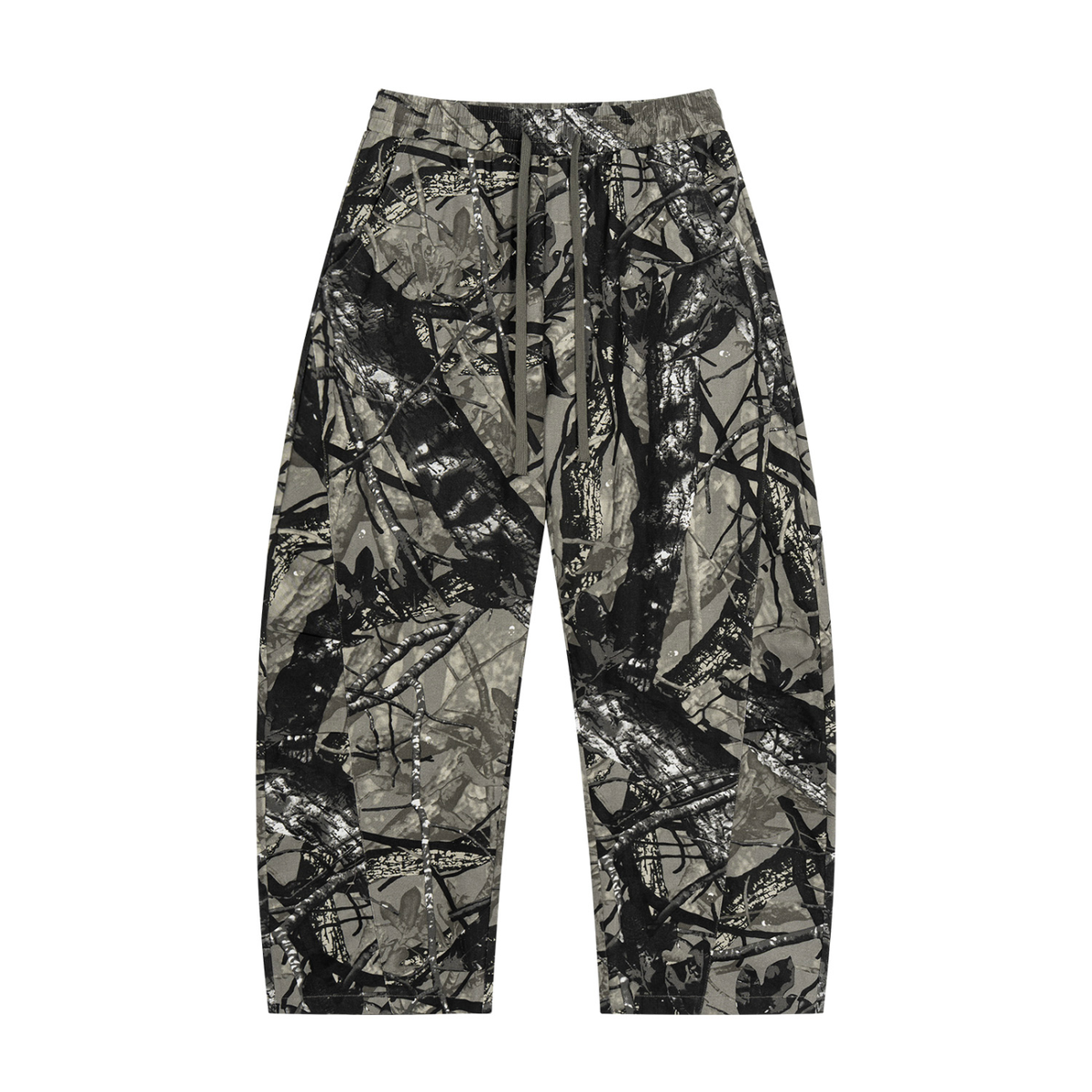 Unisex Camo Barrel-Leg Pants