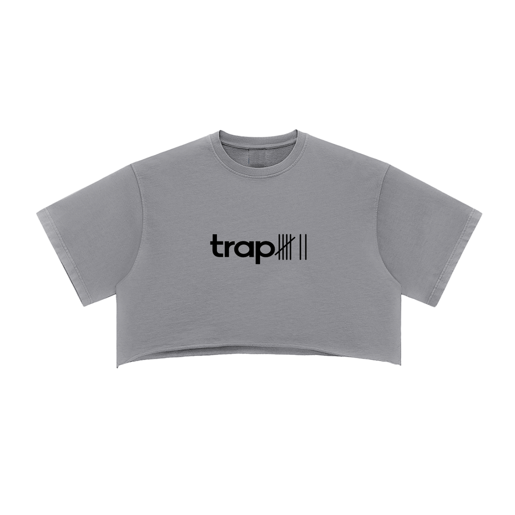 Snow Washed Raw-Edge Crop Tee