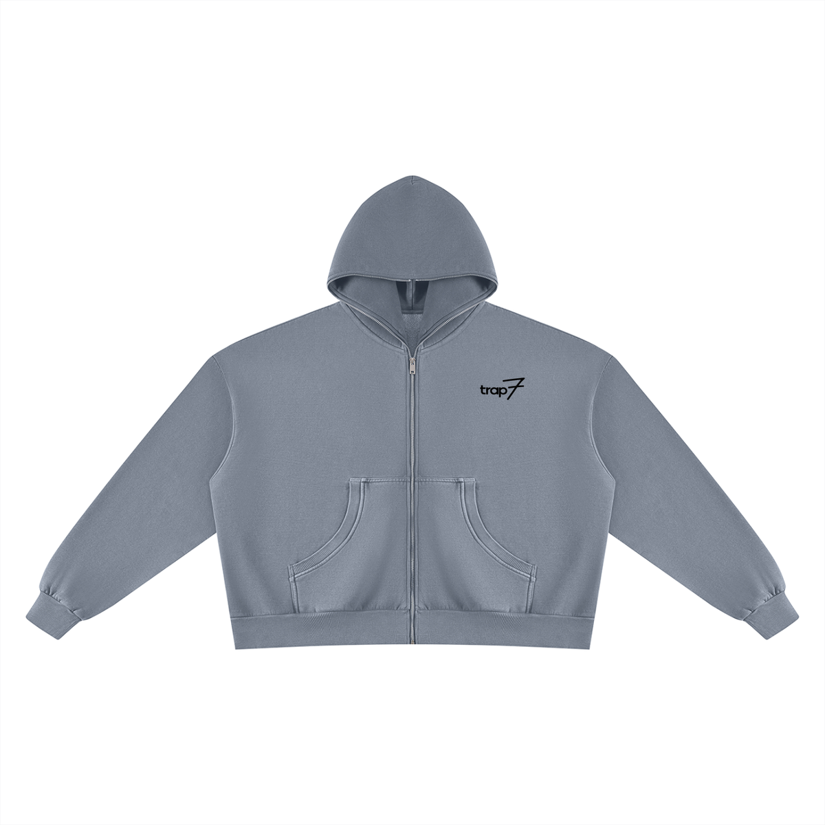 Vintage-Washed Boxy Fleece Hoodie