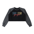 Colorblock Raw-Edge Crop Sweatshirt
