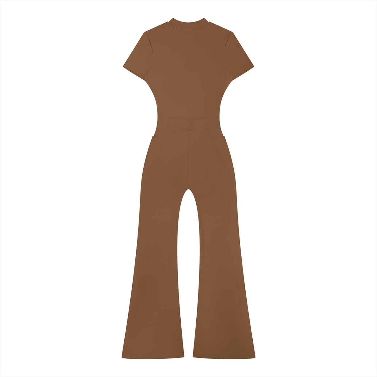 Sculpted Flare Quarter-Zip Jumpsuit