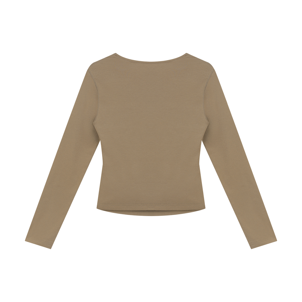 Ruched Long-Sleeve Everyday Top