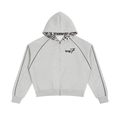 Unisex Boxy Piped Fleece Zip-Up Hoodie