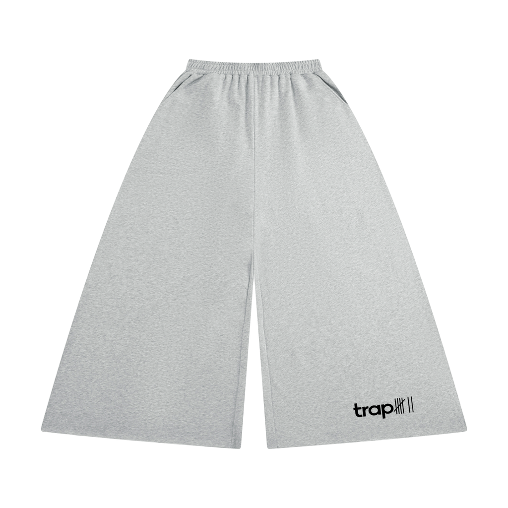 Relaxed Raw-Edge Wide-Leg Sweatpants