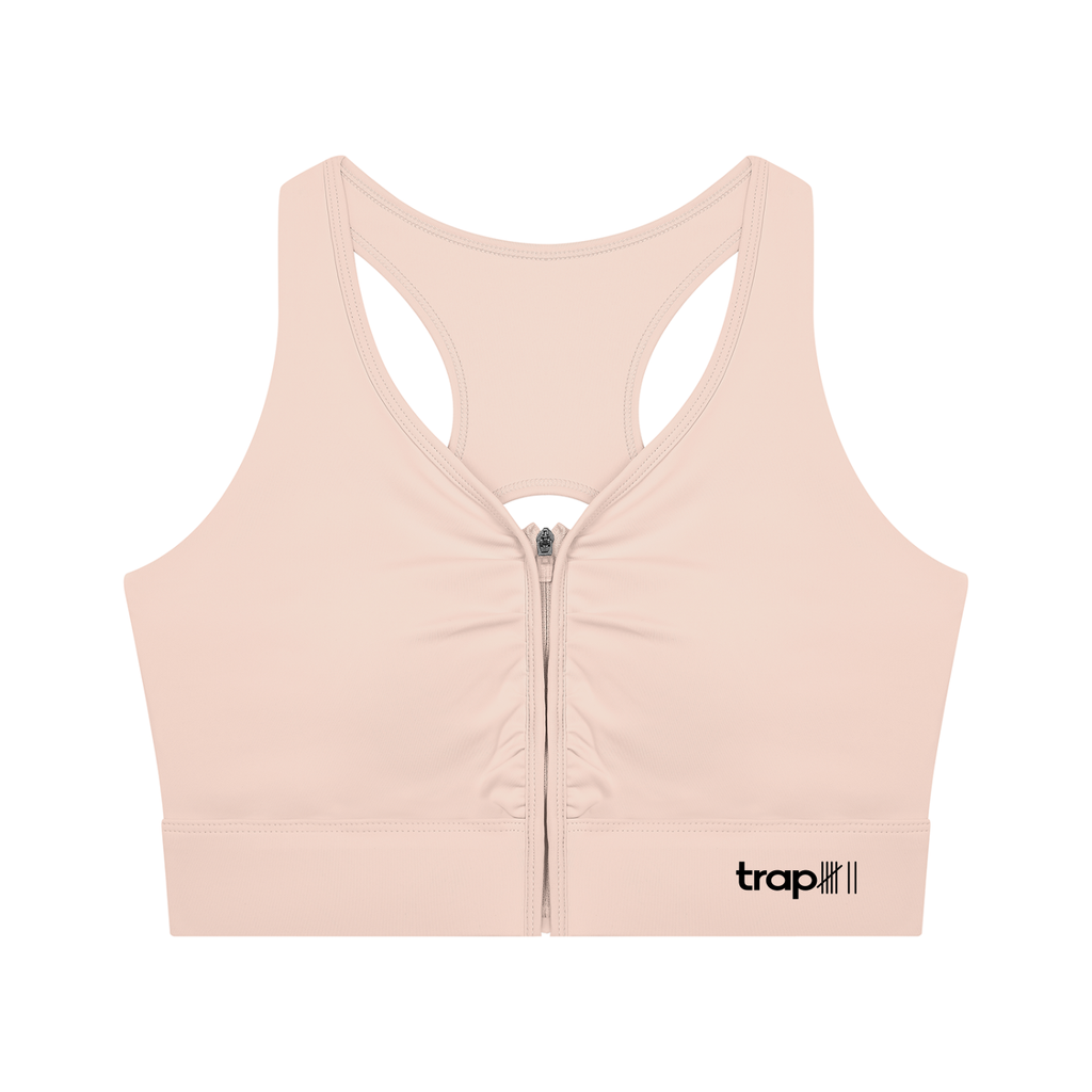 Cropped Zip-Front Performance Bra