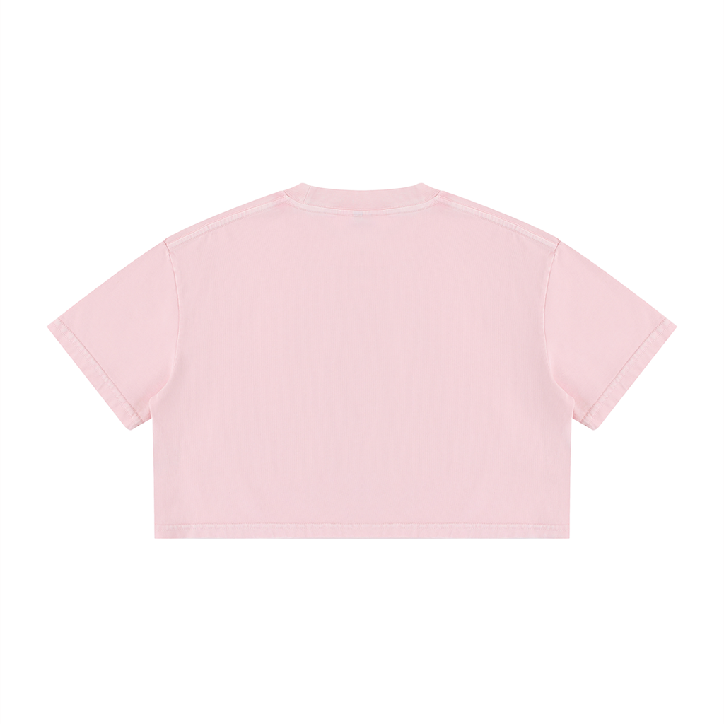 Mineral Wash Cropped Cotton Tee