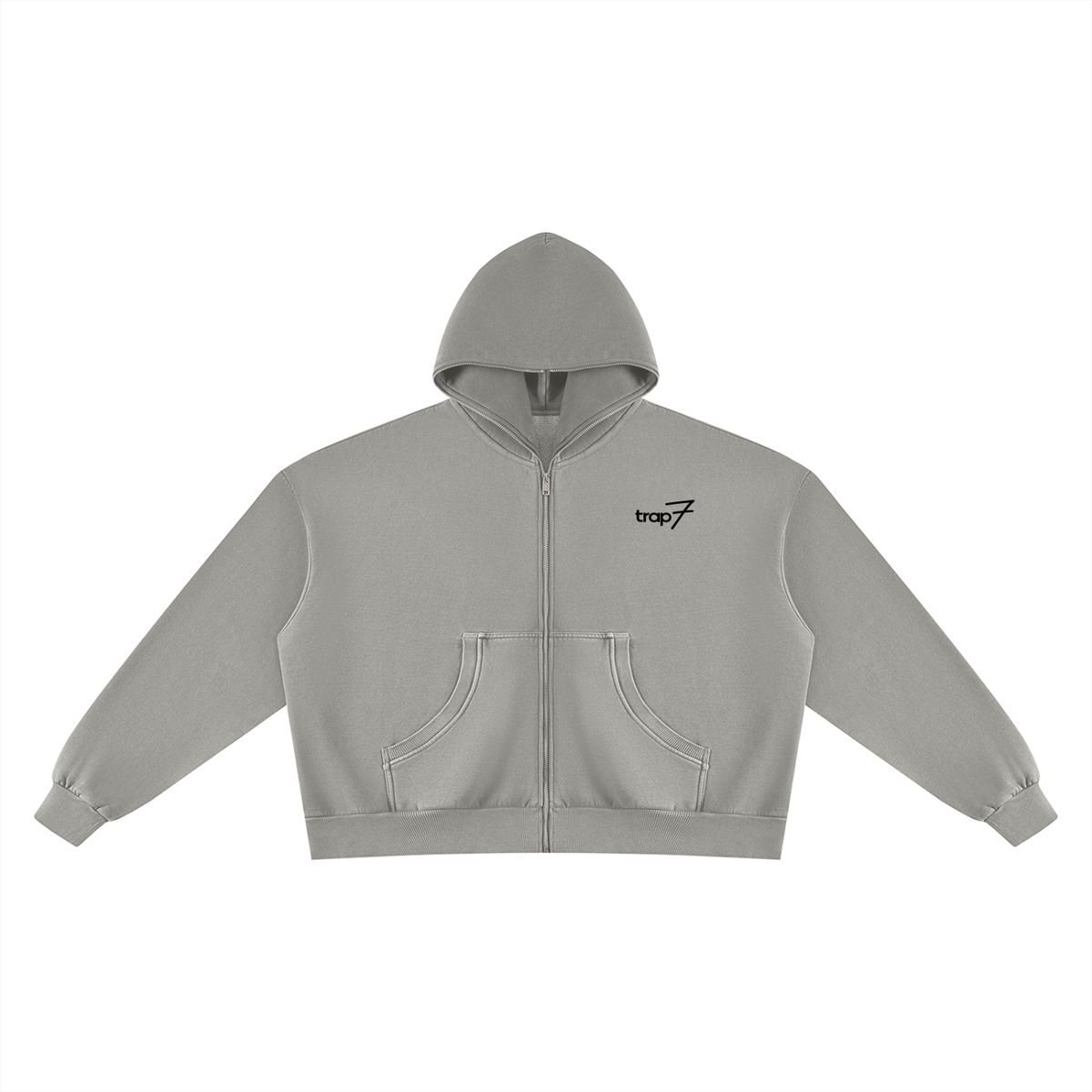 Vintage-Washed Boxy Fleece Hoodie