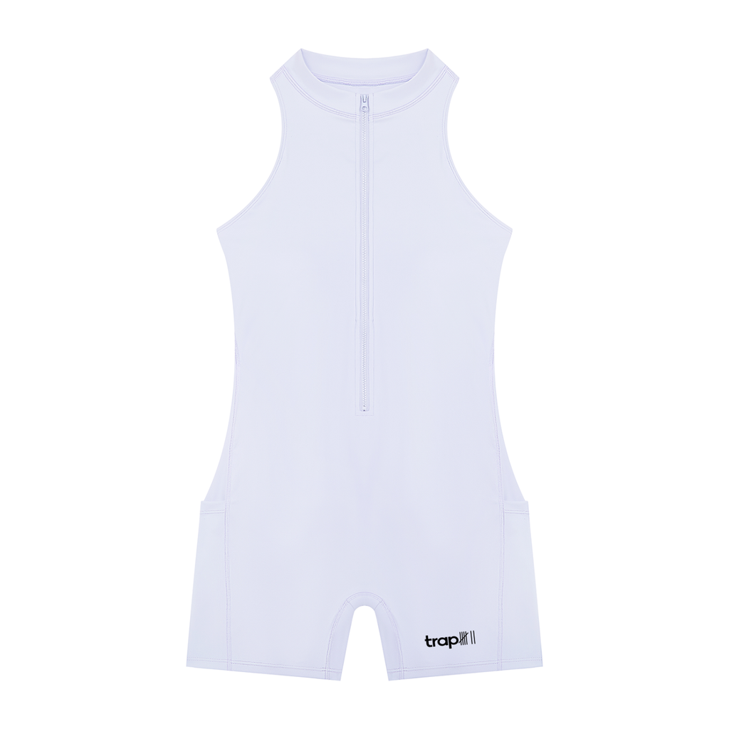 Sleek Quarter-Zip Yoga Romper
