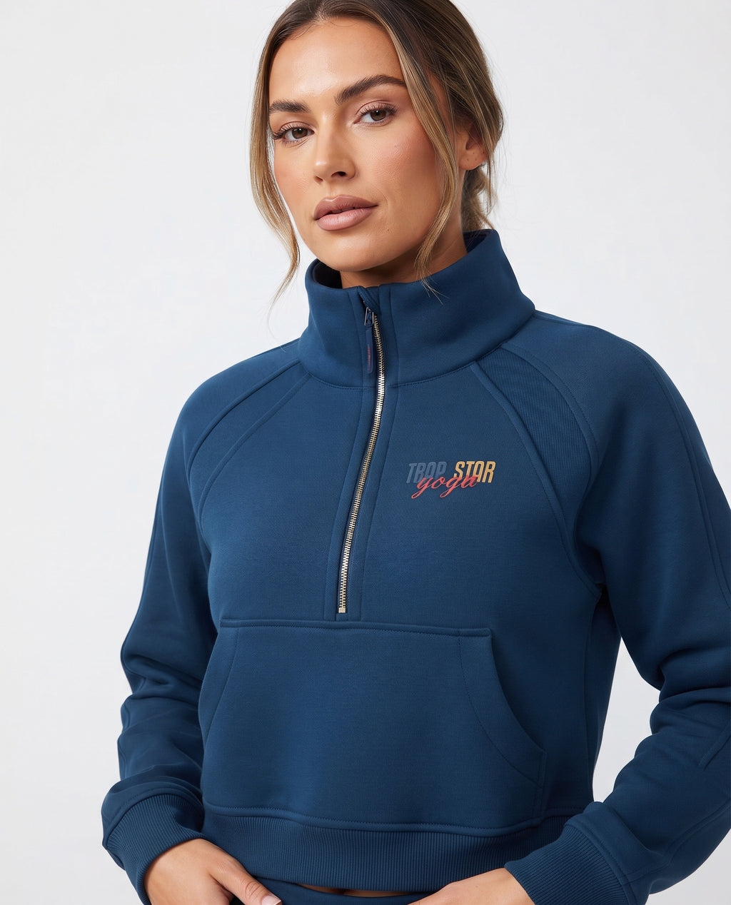 Cropped Half-Zip Pullover