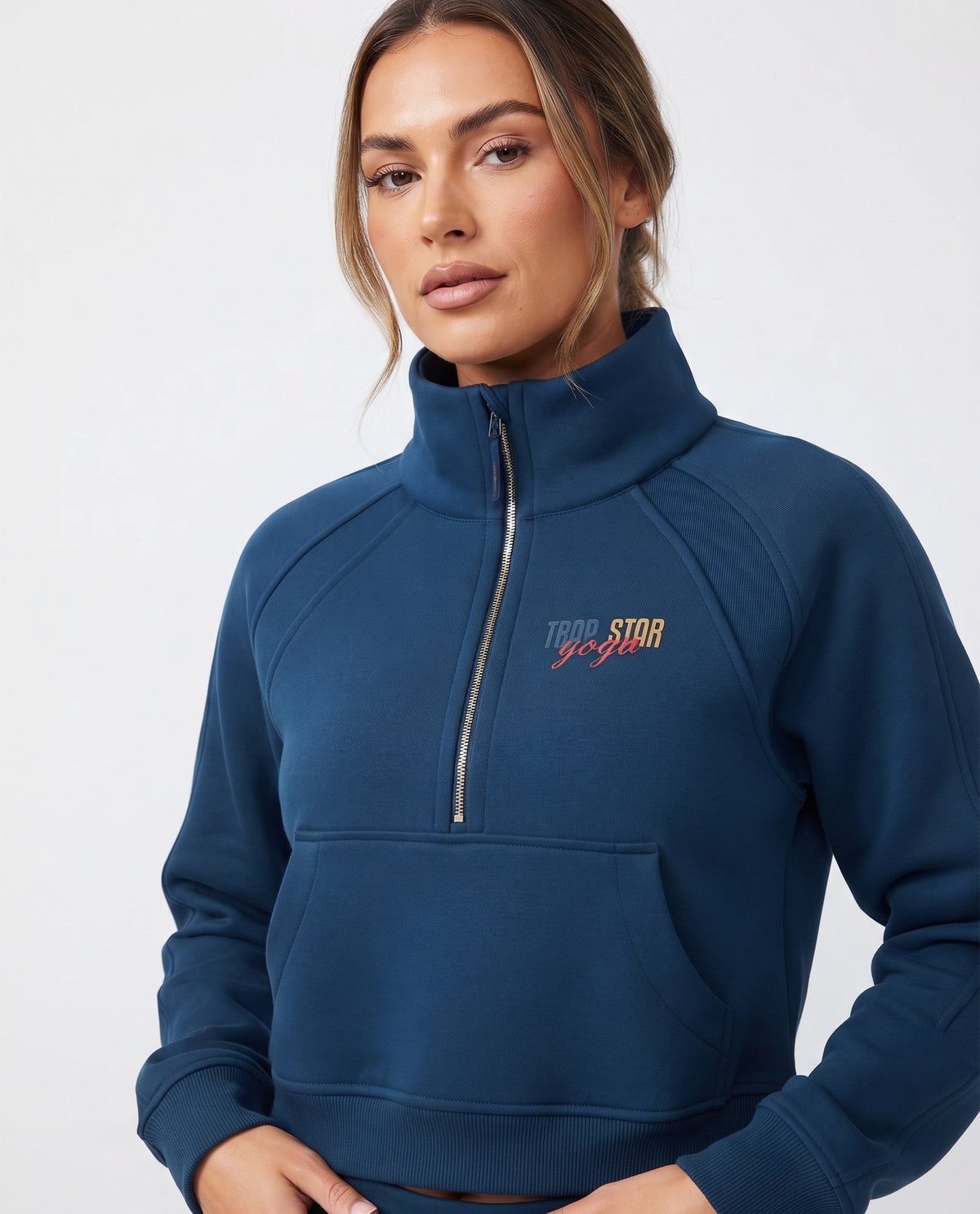 Cropped Half-Zip Pullover