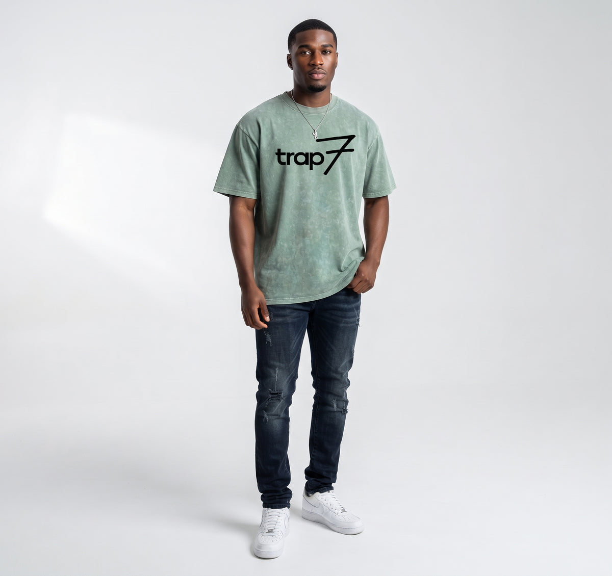 Snow Washed Oversized Cotton Tee