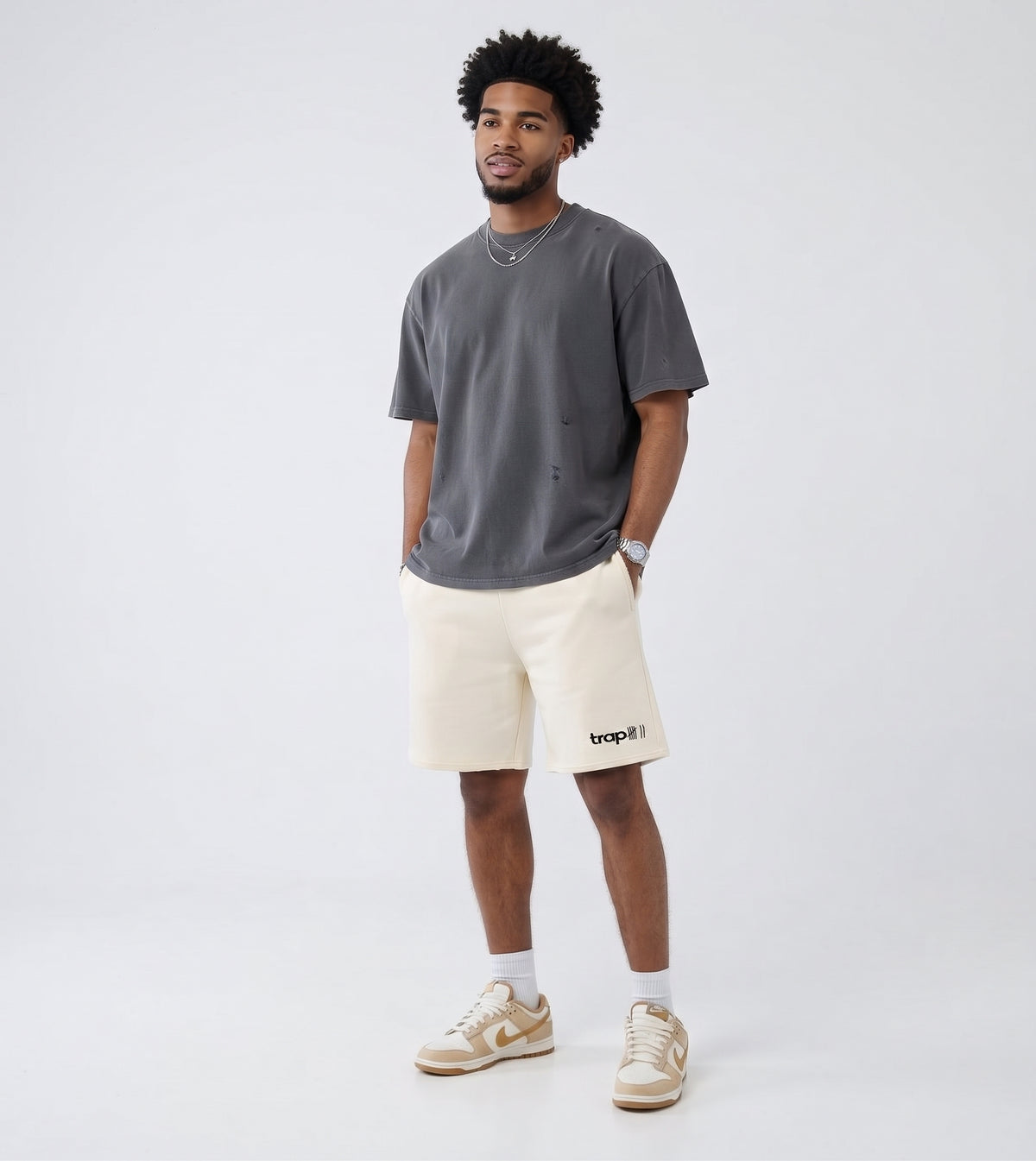 Unisex Raw-Edge Fleece Shorts