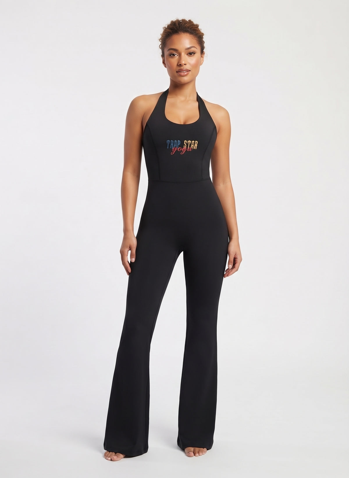 Sleek Halter Flare Jumpsuit