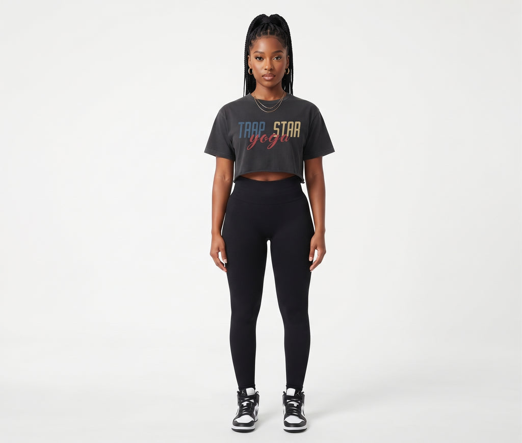 Snow Washed Raw-Edge Crop Tee