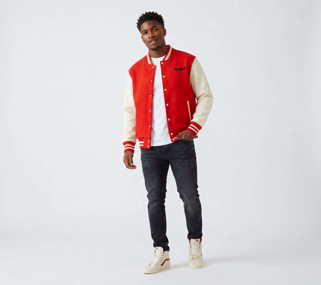 Two-Tone Fleece Varsity Jacket
