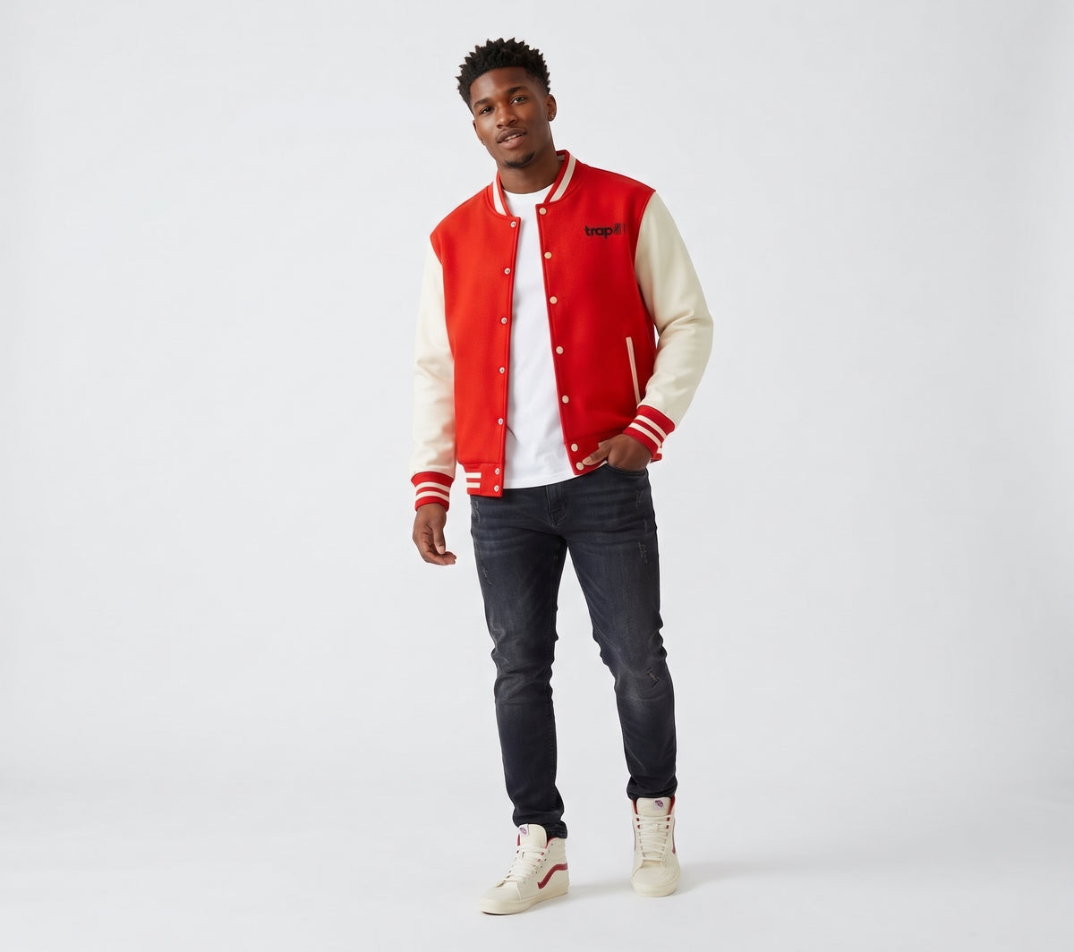 Two-Tone Fleece Varsity Jacket