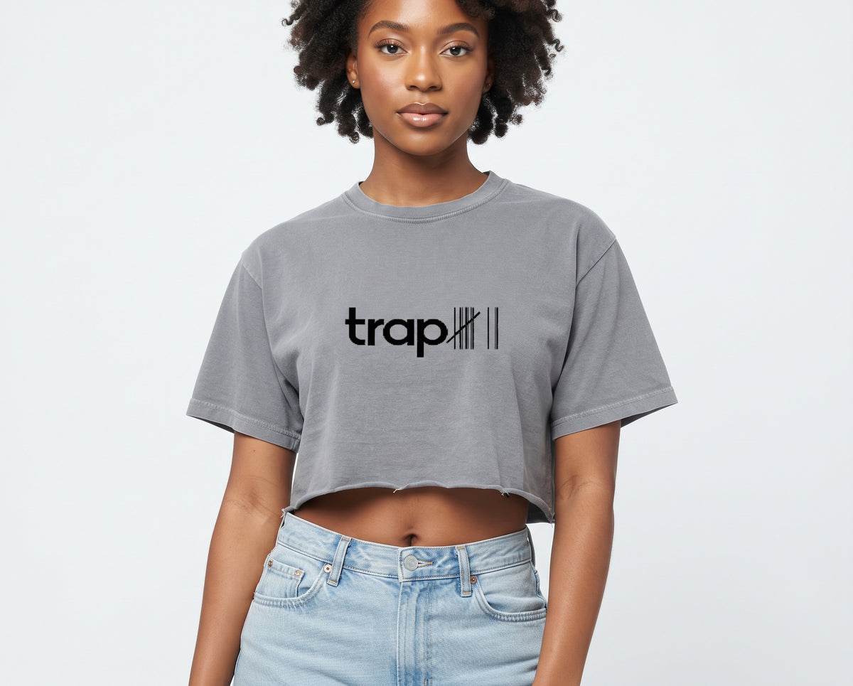 Snow Washed Raw-Edge Crop Tee