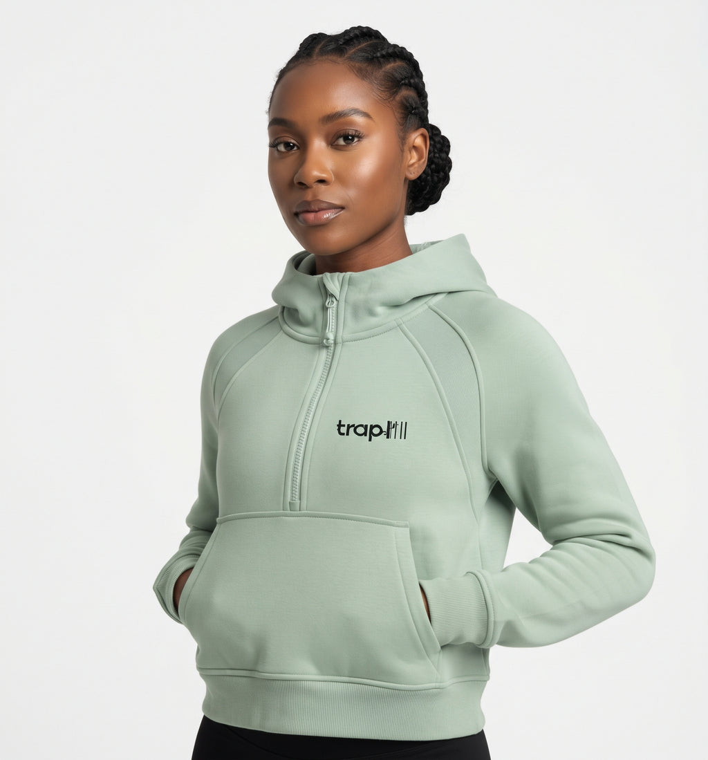 Cropped Half-Zip Hoodie