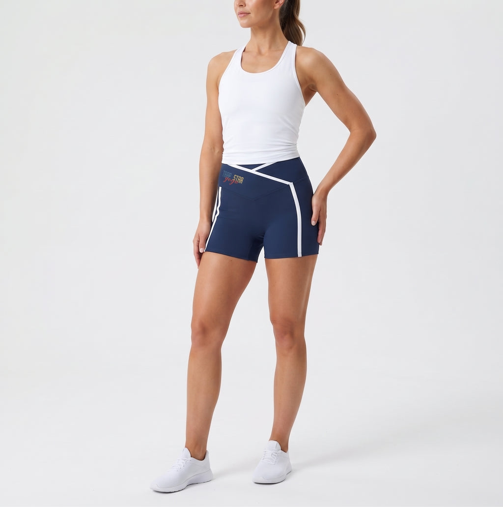 Color Block High-Rise Active Shorts