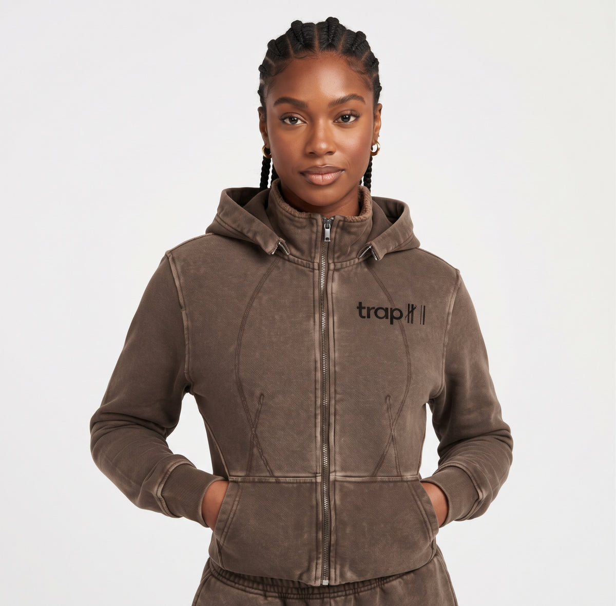 Vintage Wash Cropped Fleece Hoodie