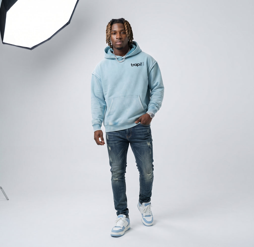 Snow Washed Oversized Fleece Hoodie