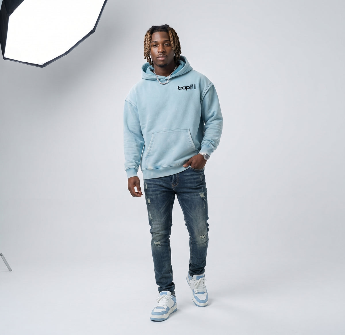 Snow Washed Oversized Fleece Hoodie