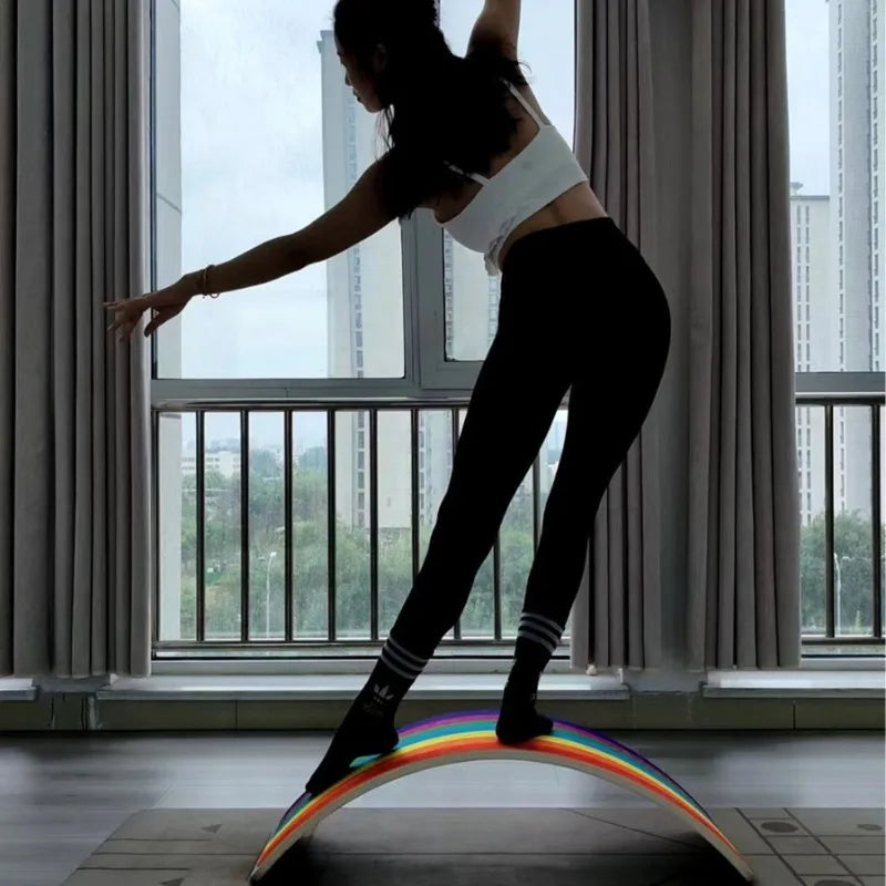 Rainbow Wood Pilates Balance Board