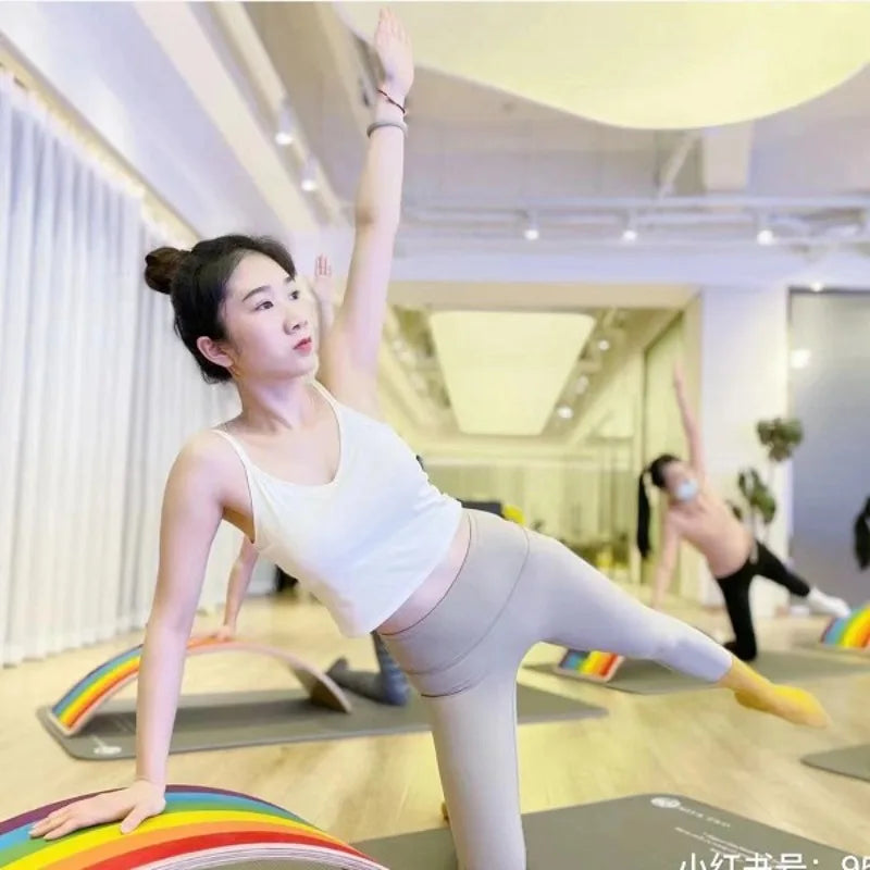 Rainbow Wood Pilates Balance Board
