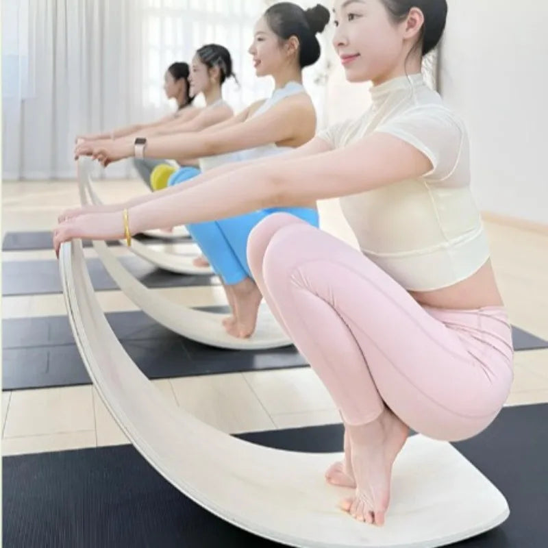 Rainbow Wood Pilates Balance Board