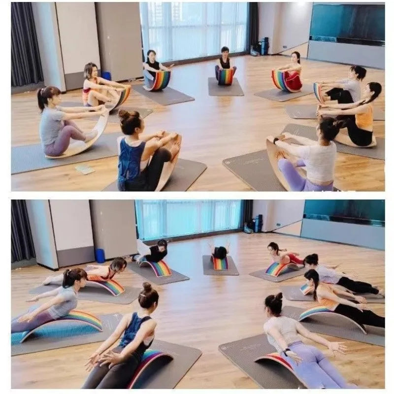 Rainbow Wood Pilates Balance Board